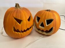 Vintage Halloween Pumpkin Light Plastic Blow Mold 90s Trick or Treat Glowing Bul picture
