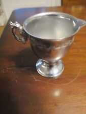 vintage fancy scrolling etched metal handled creamer with pour spout 4.5'' picture