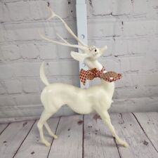 VTG 1950's MCM White Reindeer Rubbery Plastic Christmas Woodland Figure 11 in h picture