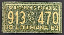 Vintage 1963 Louisiana License Plate Wheaties Sticker Card picture