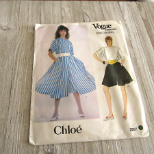 VIntage Sewing Pattern VOGUE Paris Original CHLOE # 2957 SZ 12 Bust 34 FF/Com picture