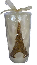 Vintage Pier One Eiffel Tower 6” X 3” Pilar Candle Unscented picture