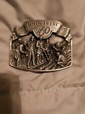 VTG JOHN DEERE 150TH Silver Plated Belt Buckle Serial Numbered picture