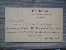 Postcard Subscription to The Outlook, mailed from 3 Water St Charleston SC 1904 picture