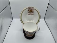 AYNSLEY King George VI Queen Elizabeth 1939 Visit to USA & Canada Teacup Saucer picture