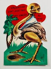 Vintage Valentine Card Ostrich picture