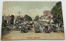 Antique 1913 Elsie Michigan MI Street Scene Cars Postcard picture