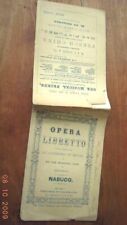 1859 antique OPERA LIBRETTO NABUCO academy music THEATER PROGRAM picture