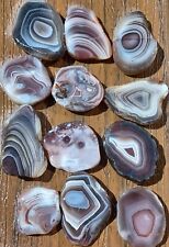 Botswana agate rough slices beautiful banding bands tubes lapidary focal stone 6 picture