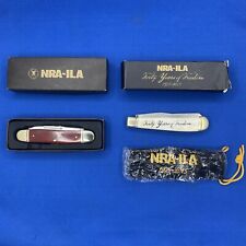 LOT OF 2 NRA-ILA Knife by Stone River LTD 2 Stainless Blades Wood Scales picture