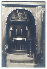 c1940's Interior Of Fantoft Church Bergen Norway Unposted RPPC Photo Postcard picture