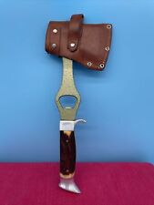 VINTAGE OTHELLO SOLINGEN GERMANY AXE HATCHET TOOL WITH LEATHER SHEATH picture