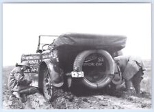 Postcard AAA 100 Years of Service Putting Chains on Tires in the Mud Vintage Car picture