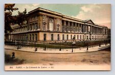 Antique Old Postcard Colonnade of the LOUVRE PARIS FRANCE Dirt Streets 1910 picture
