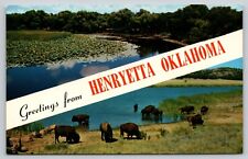 Postcard OK Greetings From Henryetta Oklahoma Multi Scene UNP B1 picture