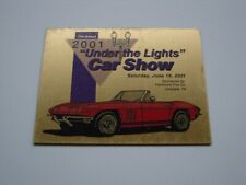 Vintage 2001 Brass Dash PlaqueAnnual Under Lights Car Show Lansdale PA Corvette picture