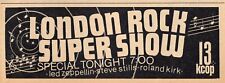 1971 TV AD LONDON ROCK SUPER SHOW LED ZEPPELIN, STEVEN STILLS & ROLAND KIRK picture