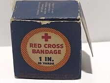 Vintage 40's WWII Era Red Cross Johnson & Johnson 1 inch Bandages 10 Yds - New picture