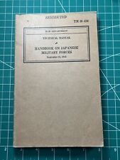 WWII  War Department Handbook on Japanese Military Forces Sept 21 1942. TM 30-80 picture