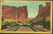 Castle Gate Utah DRGW Railroad Vintage Linen Postcard Unposted picture