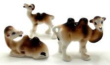 Camel Miniature Figurines Set Of 3 Mitaki Two Hump Bone China Vintage Japan picture