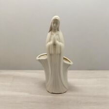 Vintage Ceramic Praying Madonna Virgin Mother Mary Figural Planter Vase 11” picture