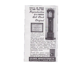 1939 Print Ad Colonial Manufacturing Co Zeeland Michigan Reproduction Hall Clock picture