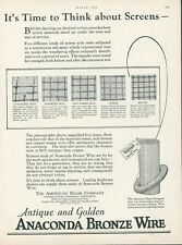 1926 Anaconda Bronze Wire Window Screen Test American Brass Co Vtg Print Ad HB1 picture