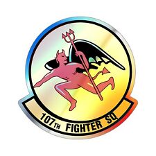 107th Fighter Squadron (U.S. Air Force) Holographic STICKER Die-Cut Vinyl Decal picture