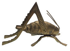 Lucky Cricket Vintage Brass Figurine Hearth Ornament Paperweight Adjustable Legs picture
