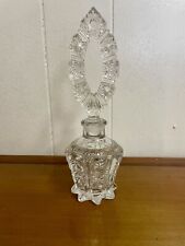 Vintage Art Deco Perfume Bottle Czechoslovakian Cut Glass Daisy Pattern picture