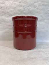 Longaberger Woven Traditions Pottery Paprika Red 2-Quart Utensil Crock USA picture