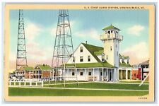 c1940's U.S. Coast Guard Station Truss Tower Virginia Beach Virginia VA Postcard picture
