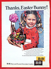 1978 1970s M&Ms Thanks Easter Bunny Chocolate Plain Peanut Candies - PRINT AD picture