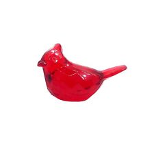 Acrylic Cardinal Figurine Home Decor Glass Red Bird Statue for Illuminated Ho... picture
