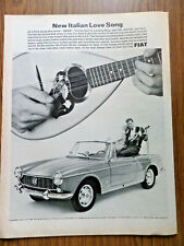 1965 Fiat Sport Convertible Ad New Italian Love Song Couple Playing Mandolin picture