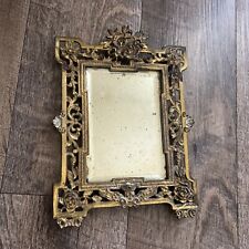 Antique Victorian Gold Brass Frame With Glass  picture