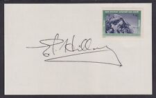 Sir Edmund Hillary, New Zealand explorer, 1st to summit Mt. Everest, signed card picture