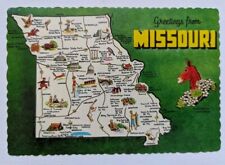 Postcard State Map Missouri Greetings MO Vintage picture
