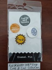 Happy Sun Sunshine and Crescent Moon Lapel Enamel Pin Set by These are Things picture