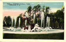 Neptune Fountain Georgian Court Lakewood New Jersey White Border Postcard c1920 picture