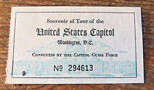 Vintage Souvenir of Tour Of The United States Capitol Building Ticket Stub picture