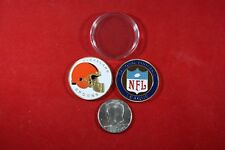 NFL Football Team Coin: Cleveland BROWNS w/ Hard Case Poker Card Protector picture