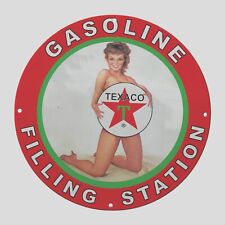 VINTAGE  TEXACO  FILLING  STATION  1902 GASOLINE  OIL  PORCELAIN  GAS PUMP  SIGN picture