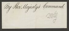 Edward Stanley d1893 signed 2.5x5.5 cut Lord Stanley Secretary of State AB1084 picture