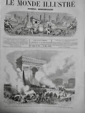 1871 PARIS ARC DE TRIUMPH 3 ANTIQUE NEWSPAPERS picture