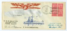 RARE 1934 AIRSHIP MACON COVER MELLONE #4/12/34-3 USS MEDUSA ONLY 36 MADE  picture