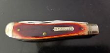 Heritage Schrade+ 1983 USA Red Bone Muskrat 7801 Everlasting Sharp 2 Blade Knife picture