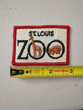 Vintage St Louis Zoo Embroidered Travel Souvenir  Patch Missouri Giraffe Hippo picture