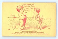 Mellin's Food Trade Card Baby Beach Ocean Infant AM Gerry South Paris ME VTG Ad picture